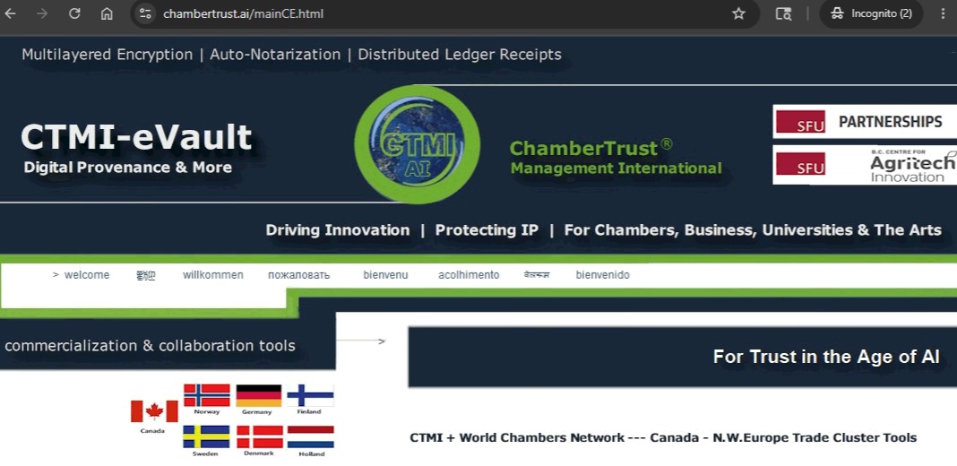ChamberTrust eVault Cluster Tools Interface